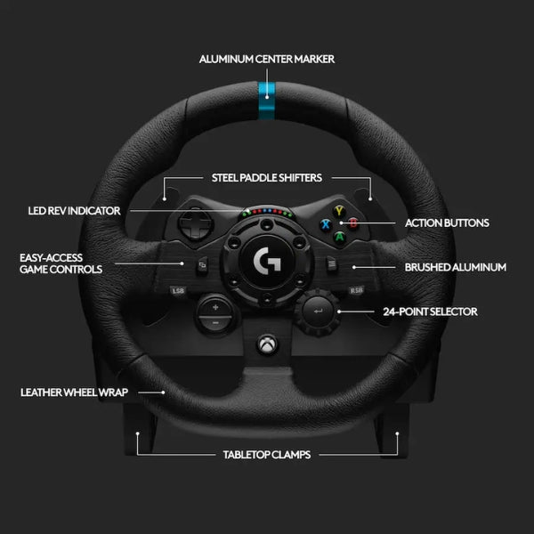 volante-de-carreras-y-pedales-logitech-g923-trueforce-para-xbox-series-x|s-xbox-one-y-pc-negro