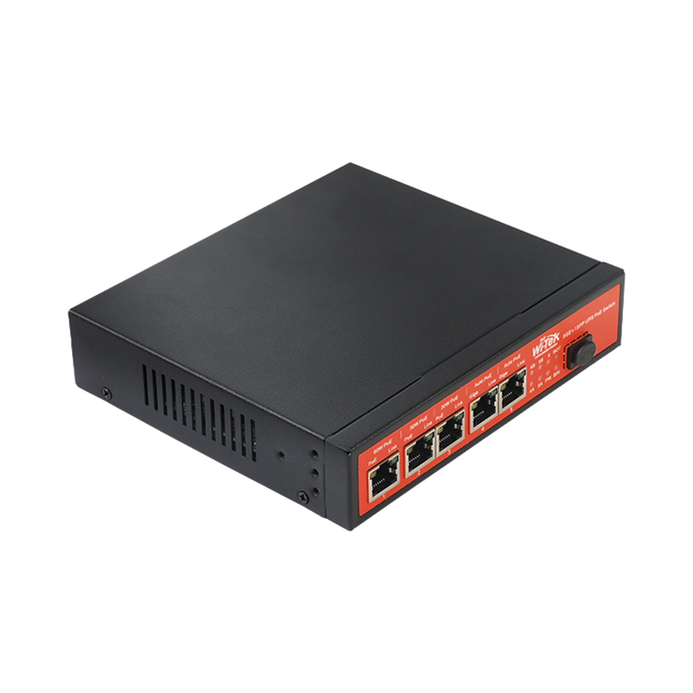 Controlador Solar de 5A con Switch PoE Wi-Tek WI-PS306GF-UPS 1 puerto
