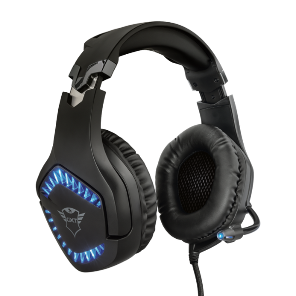 audifonos trust con luces led y microfono con color negro