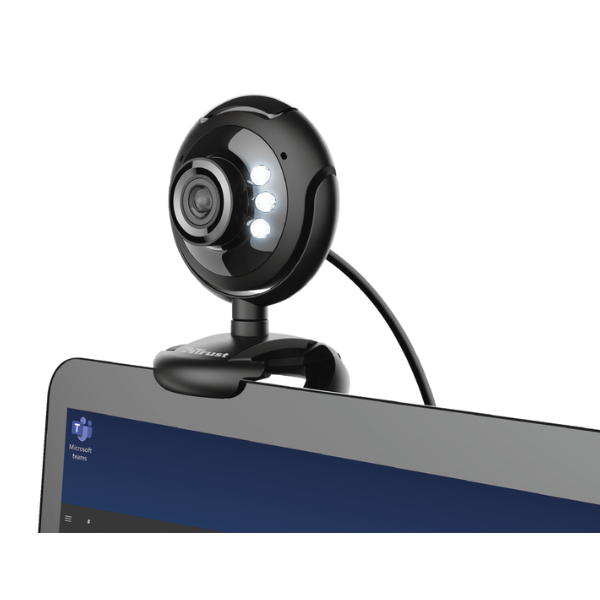 camara web trust con luces led