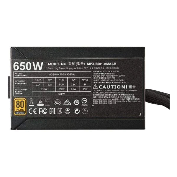 Fuente de alimentacion cooler master 650W