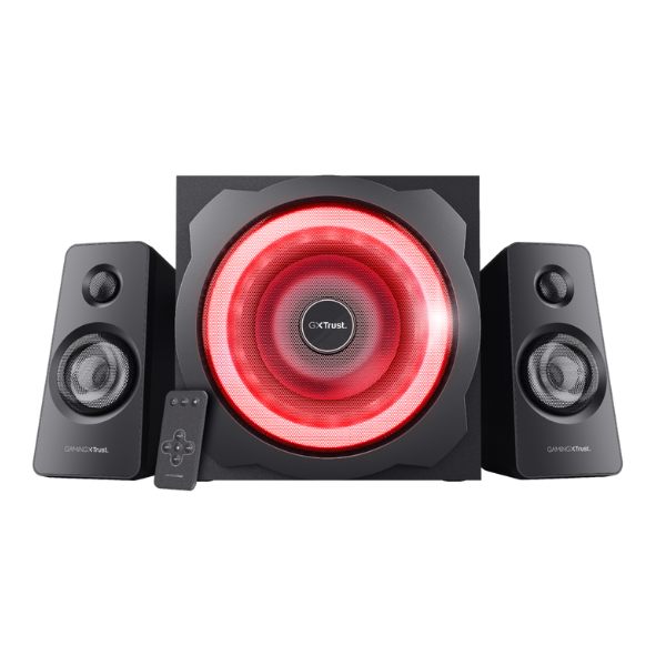 cornetas trust color negro con luces led