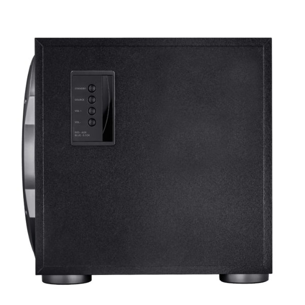 cornetas con luces led y subwoofer trust