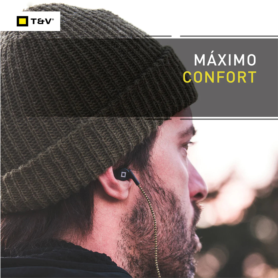 Audifonos Thonet & Vander 5Mw Aux 3.5Mm Cable Trenzado En Tela Amarillo Y Negro Klein