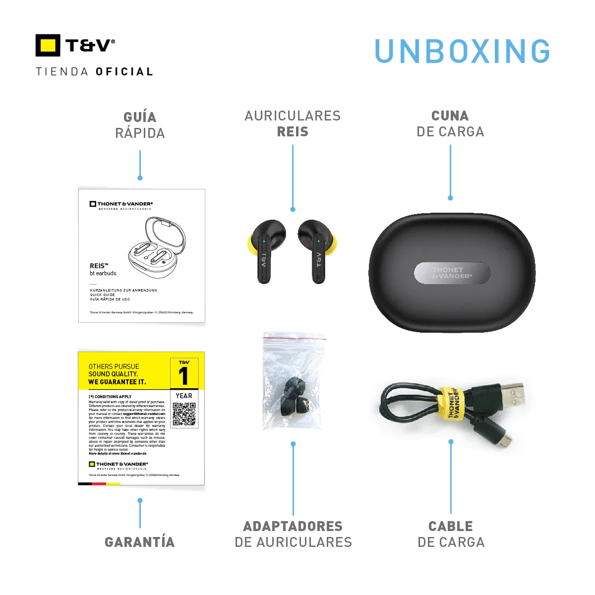 Audifonos Thonet & Vander Earbuds Bluetooth Funciones Tactiles Reis