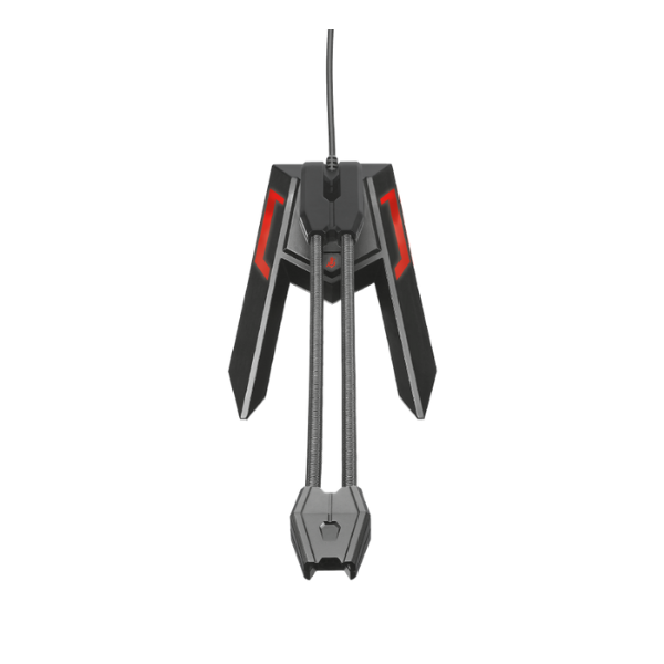 microfono trust con luces led color negro con rojo