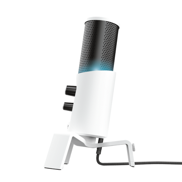 microfono premium trust fyru con luces led color blanco