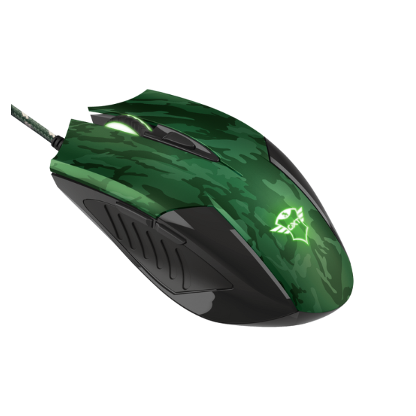 mouse gamer color verde camo con mousepad verde camo