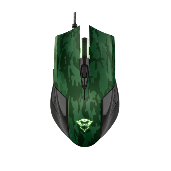 mouse gamer color verde camo con mousepad verde camo