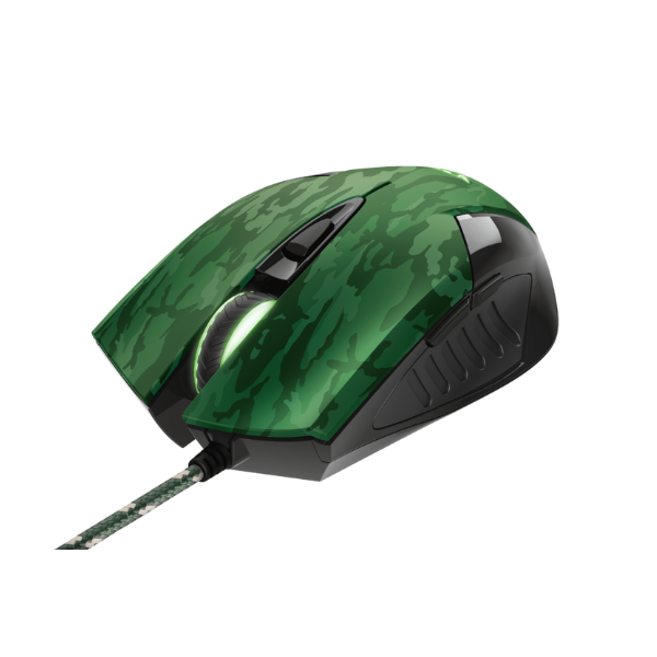 mouse gamer color verde camo con mousepad verde camo