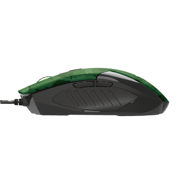 mouse gamer color verde camo con mousepad verde camo