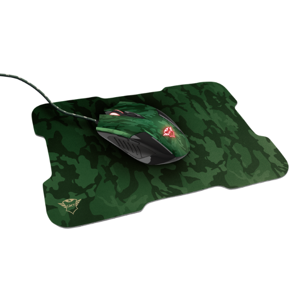 mouse gamer color verde camo con mousepad verde camo