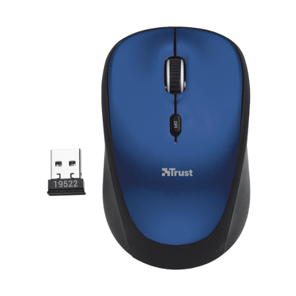 mouse inalambrico trust ivy color azul con conector usb