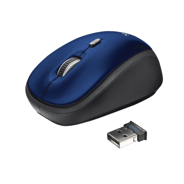 mouse inalambrico trust ivy color azul con conector usb