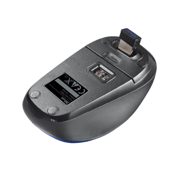 mouse inalambrico trust ivy color azul con conector usb