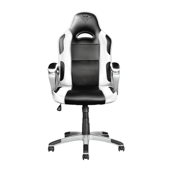 silla gamer trust ryon color blanco y negro