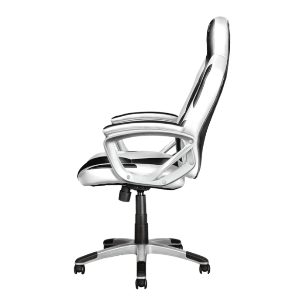 silla gamer trust ryon color blanco y negro