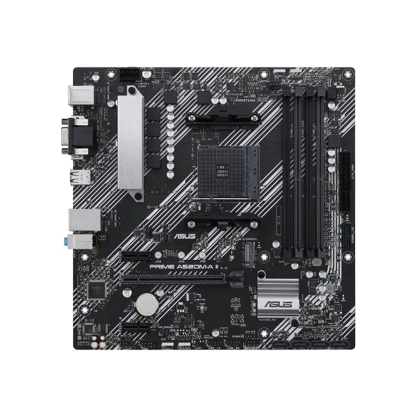 Tarjeta Madre ASUS Prime A520M-A II/CSM. Motherboard AMD AM4(3rd Gen Ryzen) microATX Memory,M.2 1GB Ethernet, DP/HDMI 2.1/D-Sub, 4K@60HZ USB3