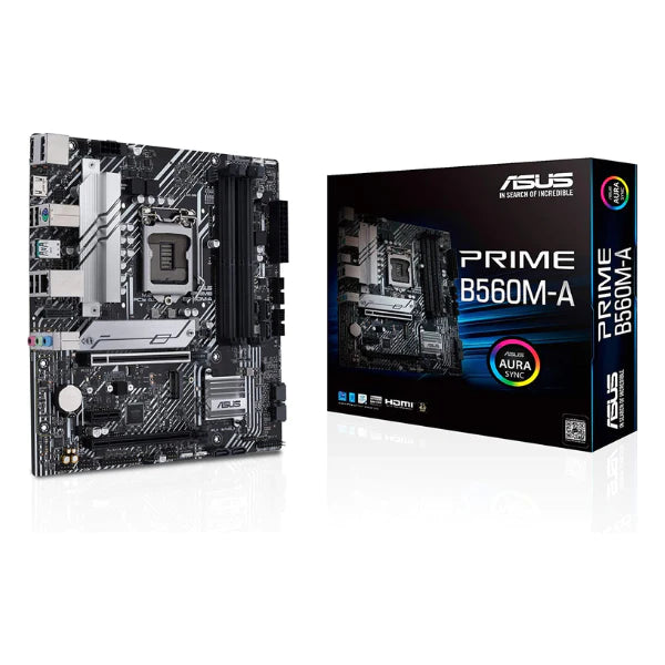 Tarjeta Madre ASUS Prime B560M-A AC Intel LGA1200 mATX PCIe 4.0 two M.2 8 power1GBLAN,DisplayPort,dual HDMI,USB 3.2 2Type-C, Motherboard