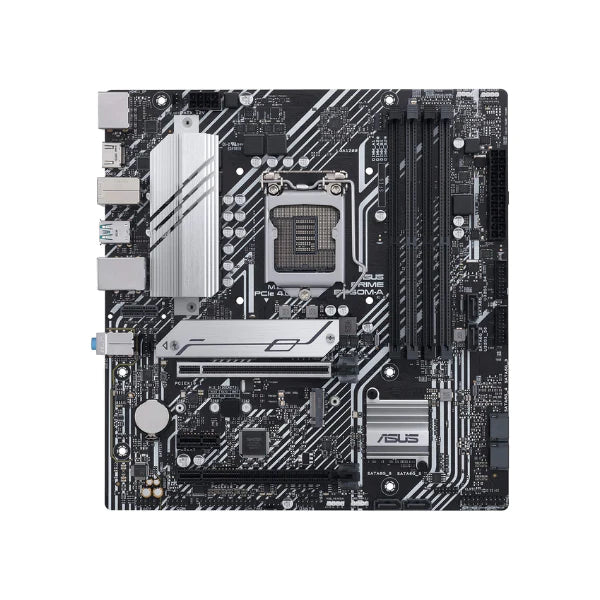 Tarjeta Madre ASUS Prime B560M-A AC Intel LGA1200 mATX PCIe 4.0 two M.2 8 power1GBLAN,DisplayPort,dual HDMI,USB 3.2 2Type-C, Motherboard