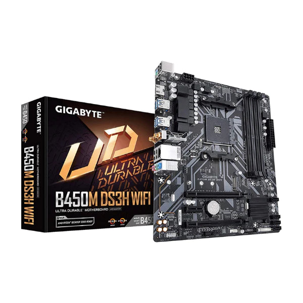 Tarjeta Madre GIGABYTE B450M DS3H WiFi-Y1 (AM4//AMD/B450/mATX/SATA 6GB/s/USB 3.1/HDMI/Wifi/DDR4 motherboard