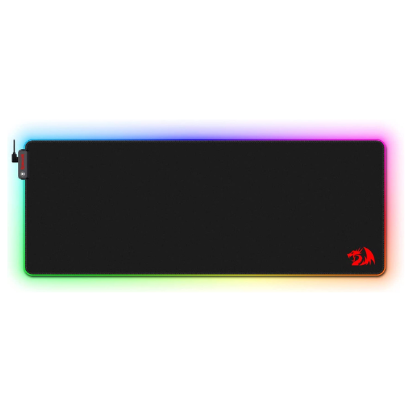 Mousepad Redragon P033 RGB LED Large Gaming Mouse Pad Soft Mat con base antideslizante, bordes cosidos (800 x 200 x 4mm)