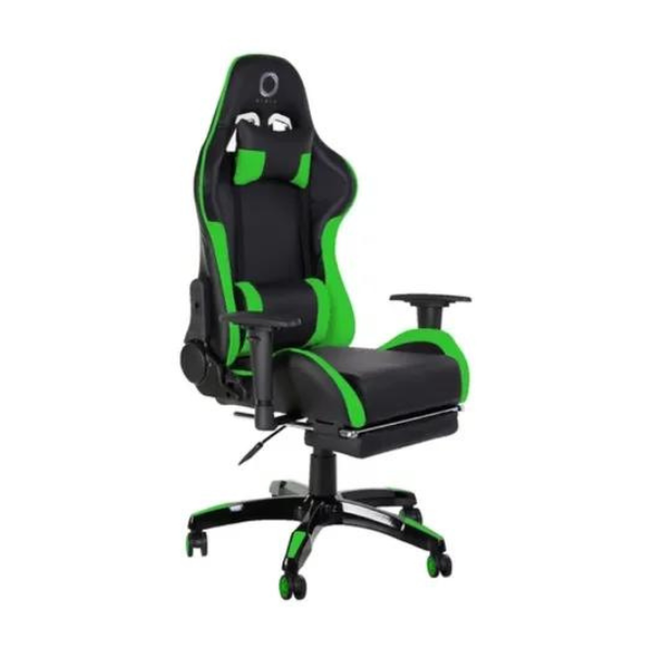 Silla Nibio Gaming Destroyer reclinable cuero sintetico Negro - Verde GC008SGREEN