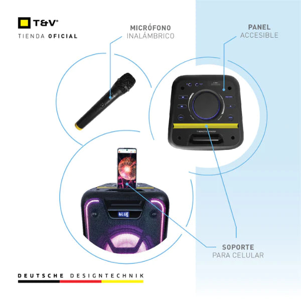 Cornetas Thonet & Vander 350W Bluetooth + Aux 3.5Mm + Usb + Rca Incluye Microfono Stark