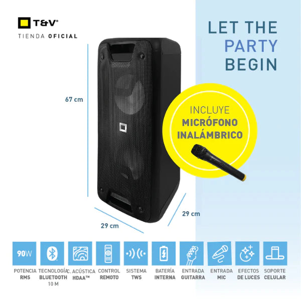 Cornetas Thonet & Vander 350W Bluetooth + Aux 3.5Mm + Usb + Rca Incluye Microfono Stark