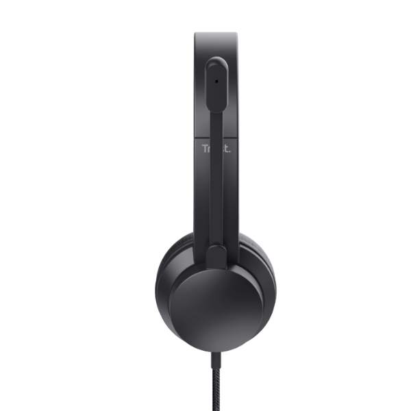 audifonos trust color negro con almohadillas negras