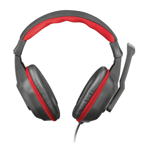 audifonos trust color negro con rojo