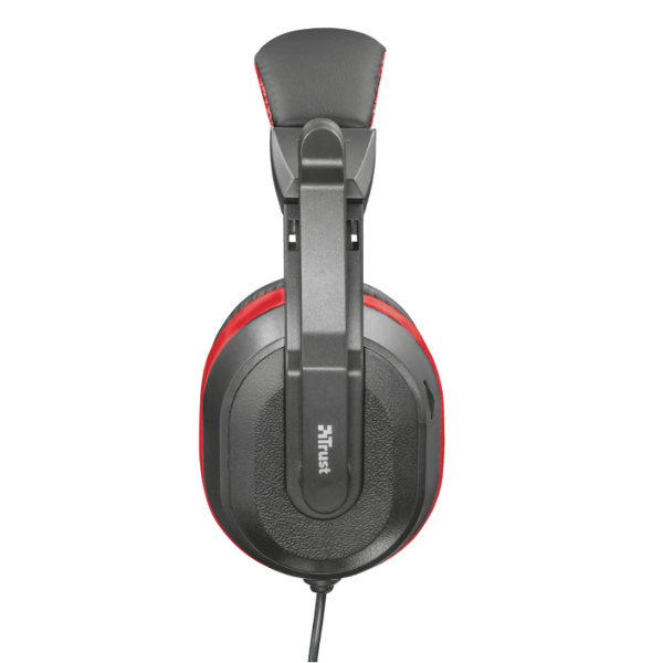 audifonos trust color negro con rojo