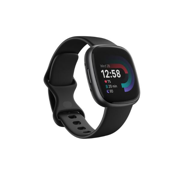 smarwatch fitbit versa 4 color negro con plateado