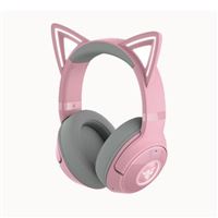 Audífonos inalámbricos Razer Kraken Kitty V2 con orejas de gato RGB Quartz