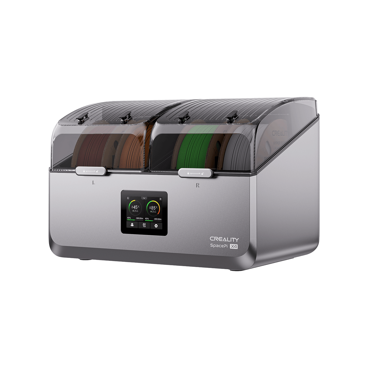Secador Creality SpacePi X4: seca (y usa) hasta 4 bobinas a la vez con doble cámara independiente, calor PTC 200W+200W h