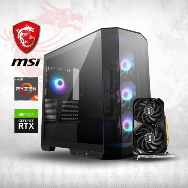 PC Computador MSI AMD Ryzen 5 5600X - B550M - 16GB DDR4 - 1TB M.2 - Gráficos GeForce RTX 4060 8GB - Fuente 650W 80PLUS Bronze