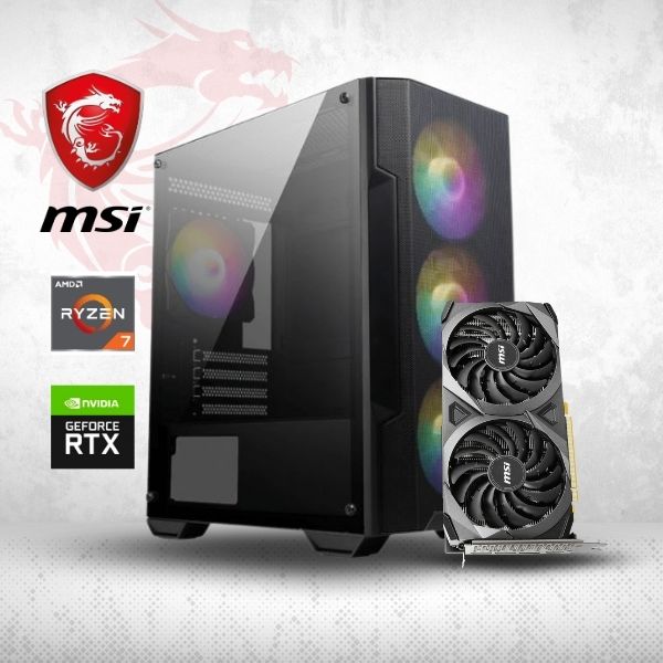 PC Computador MSI AMD Ryzen 7 8700G - A620M - 16GB DDR5 - 512GB M.2 - Gráficos AMD Radeon 780M - Fuente 550W 80PLUS Bronze