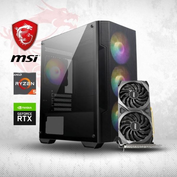 PC Computador MSI AMD Ryzen 5 5600X - B550M - 16GB DDR4 - 1TB M.2 - Gráficos GeForce RTX 3060 12GB - Fuente 650W 80PLUS Bronze