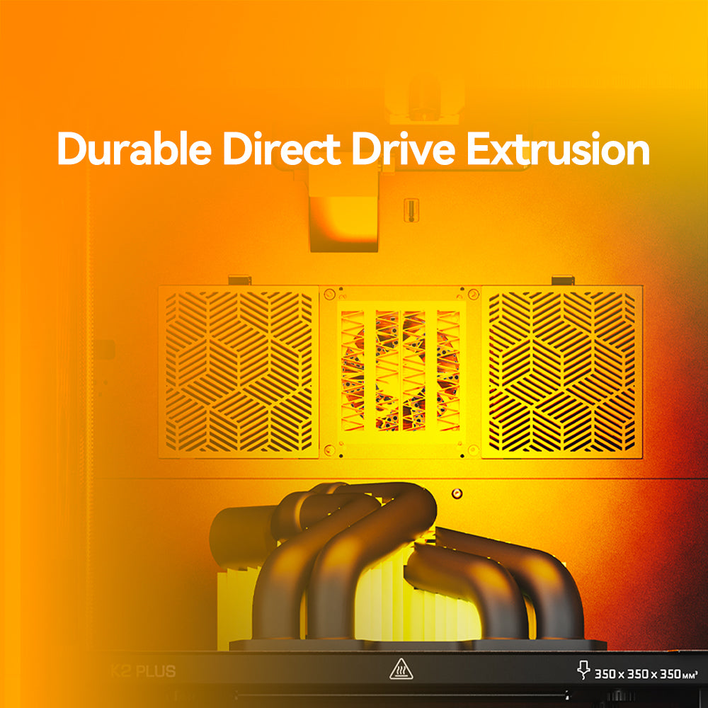 Impresora 3D Creality K2 Plus: volumen 350×350×350 mm, impresión multicolor, extrusor de tracción directa y funciones de