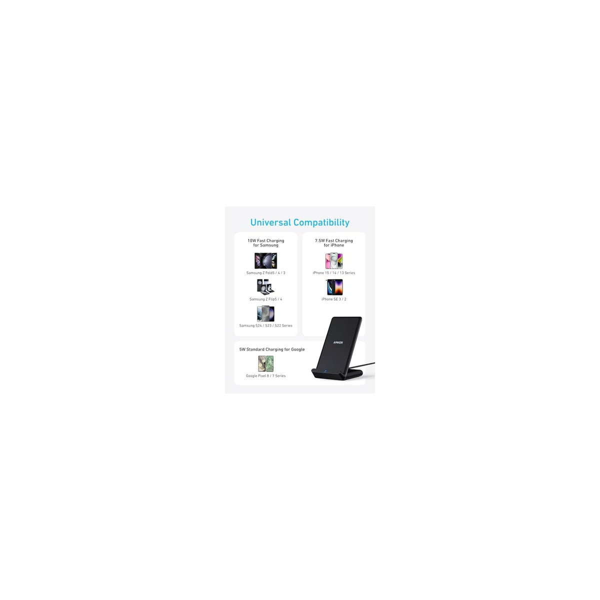 Soporte Anker Paquete de 2 cargadores USB C con soporte de cargador inalámbrico - vista 7