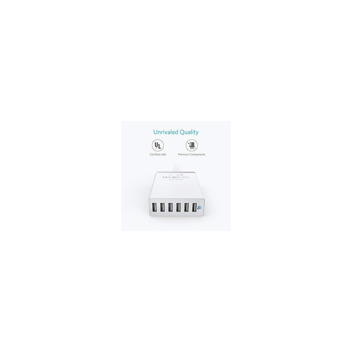 Anker Puerto cargador Anker 60 W/12 A 6-Port 6 Cargador USB para iPhone 6/6 Plus, iPad Air 2/Mini 3, Samsung Galaxy S6/S6 Edge, Note 5 y más - vista 5
