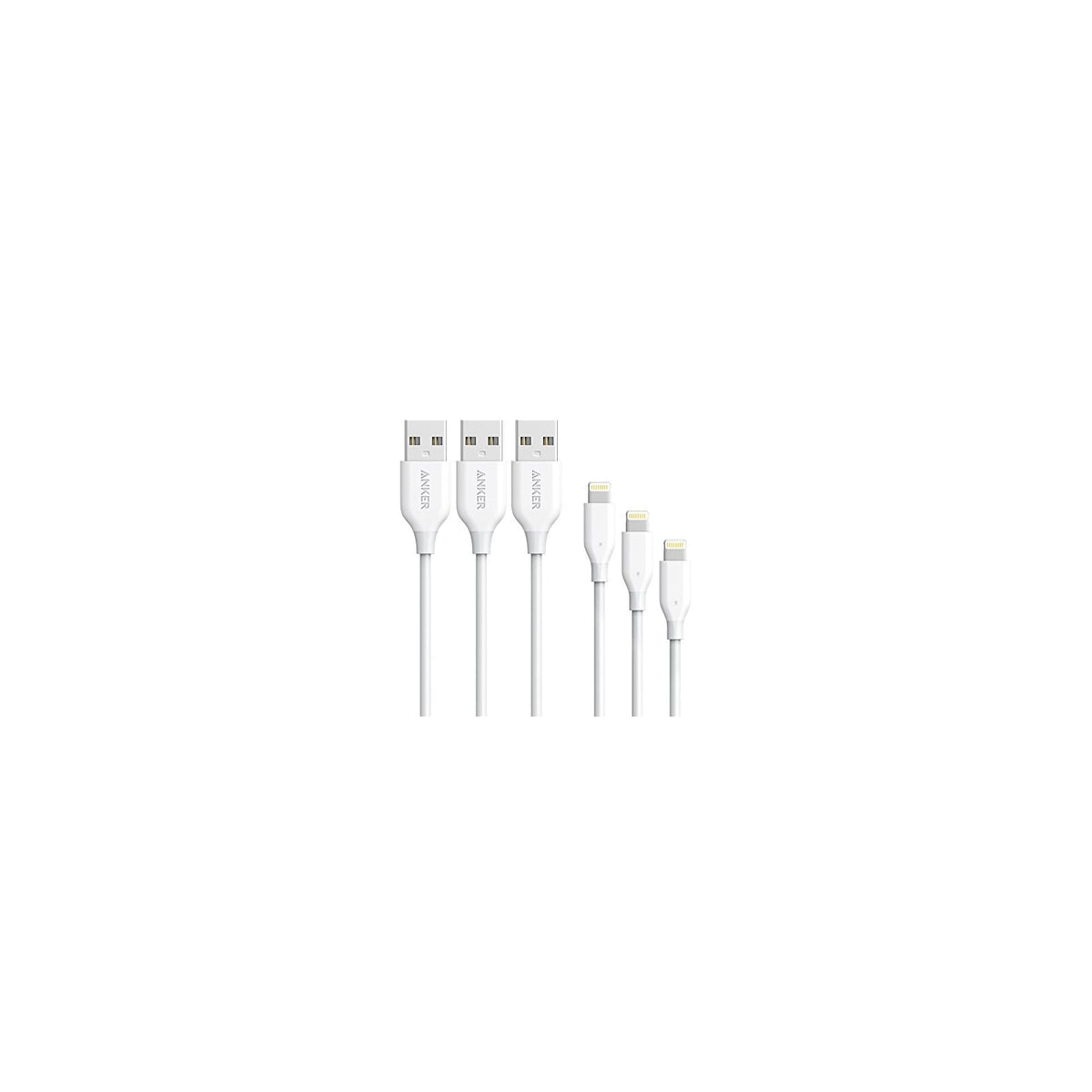 Cable Anker [Paquete de 3: 3 pies/6 pies/10 pies] Cable Lightning Anker Powerline certificado por Apple MFi