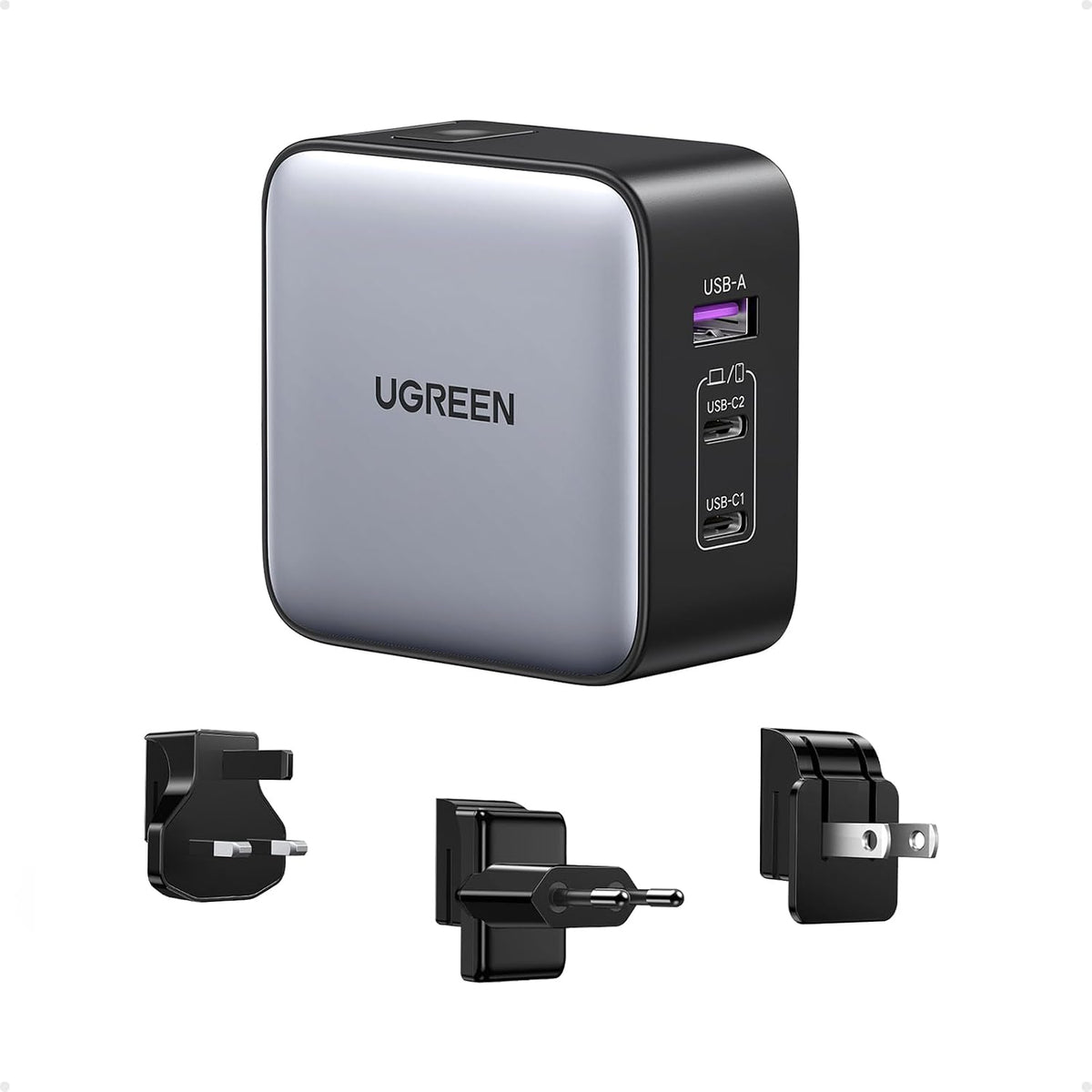 Adaptador-de-Viaje-UGREEN-USB-C-65-W-GaN-con-Enchufes-Internacionales-de-3-Puertos-portada
