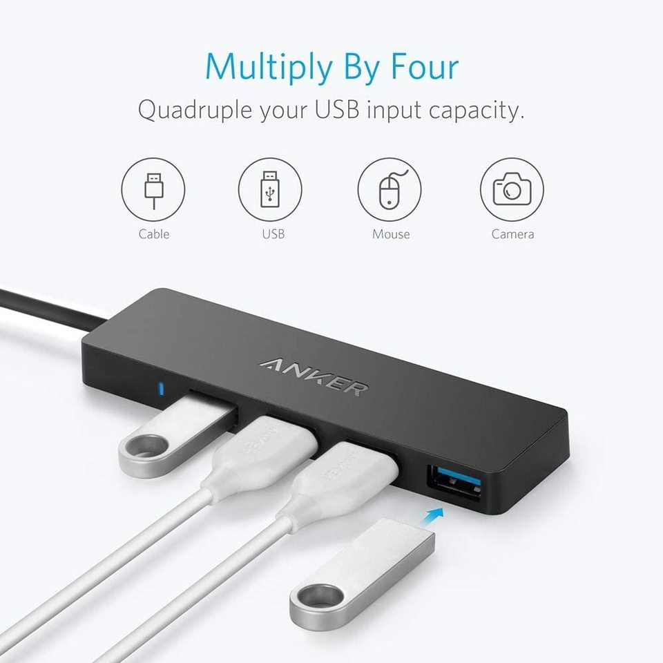 Hub USB-C Anker 4-Port Ultra Slim USB 3.0 Data Hub