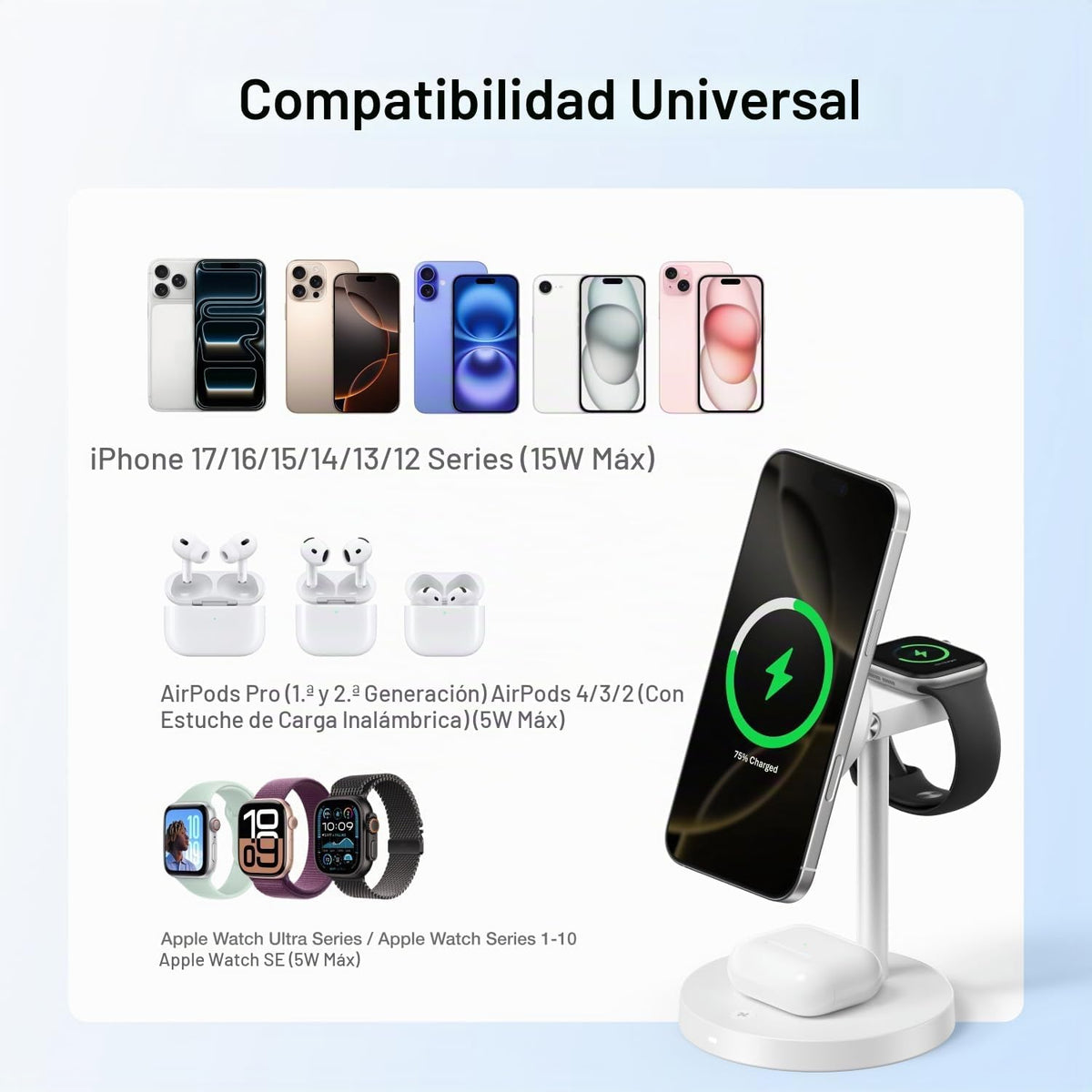 Estación-de-Carga-Inalámbrica-EcoFlow-RAPID-3-en-1-Qi2-para-iPhone-Apple-Watch-y-AirPods-Blanco-7
