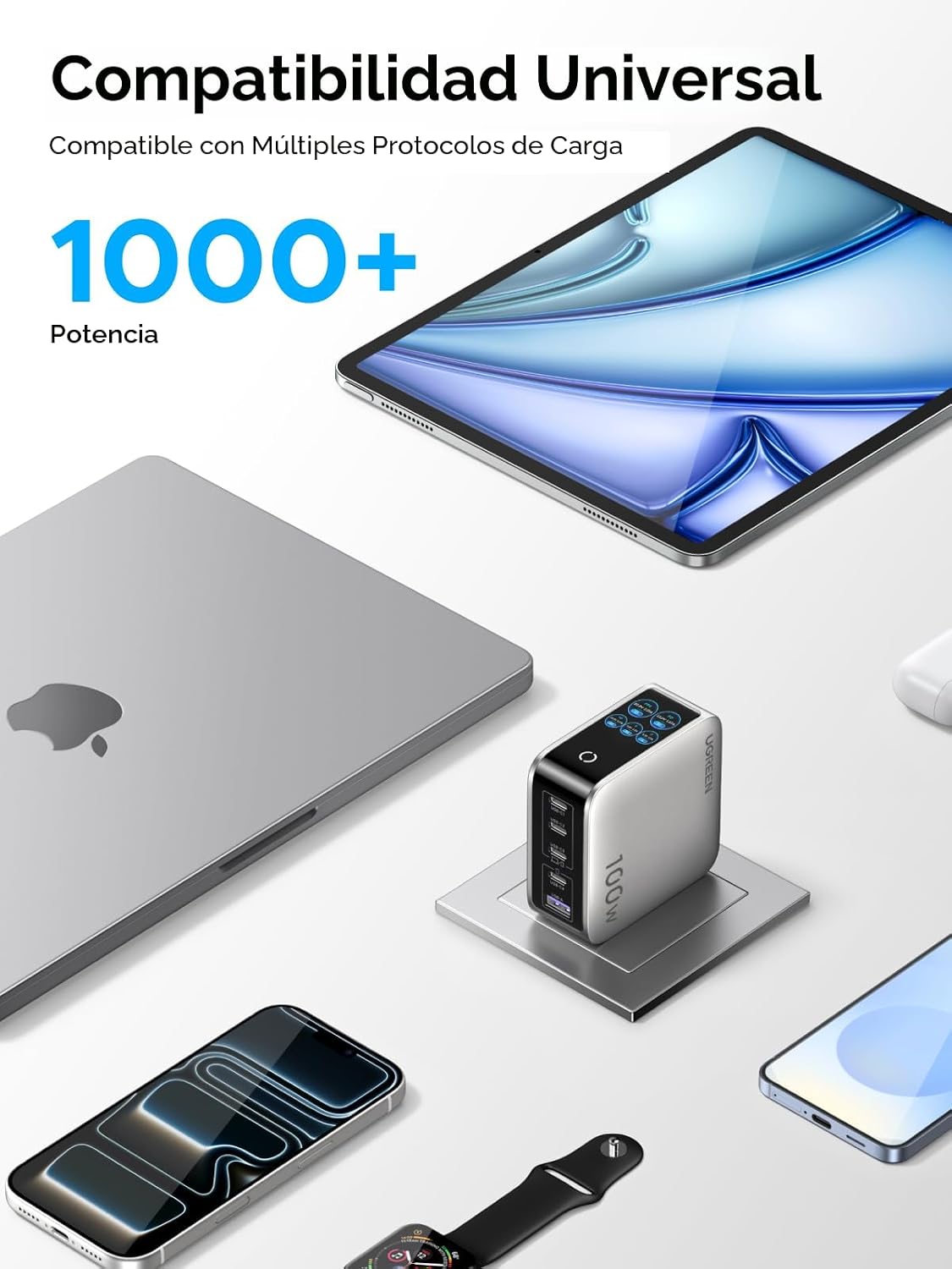 Cargador-UGREEN-Nexode-Pro-100-W-GaN-USB-C-con-Pantalla-Inteligente-8