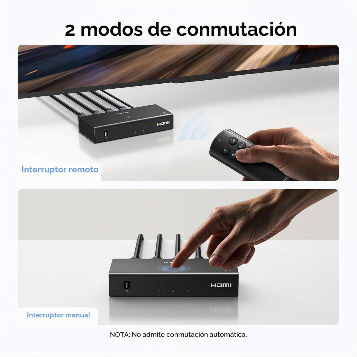 Switch-HDMI-2-1-UGREEN-8K-60Hz-de-3-Entradas-y-1-Salida-con-Control-Remoto-y-VRR-7