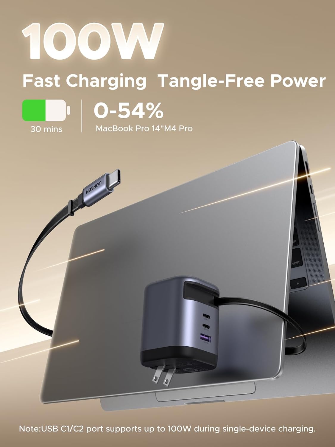 Cargador-UGREEN-Nexode-100-W-Retráctil-con-Cable-Integrado-3