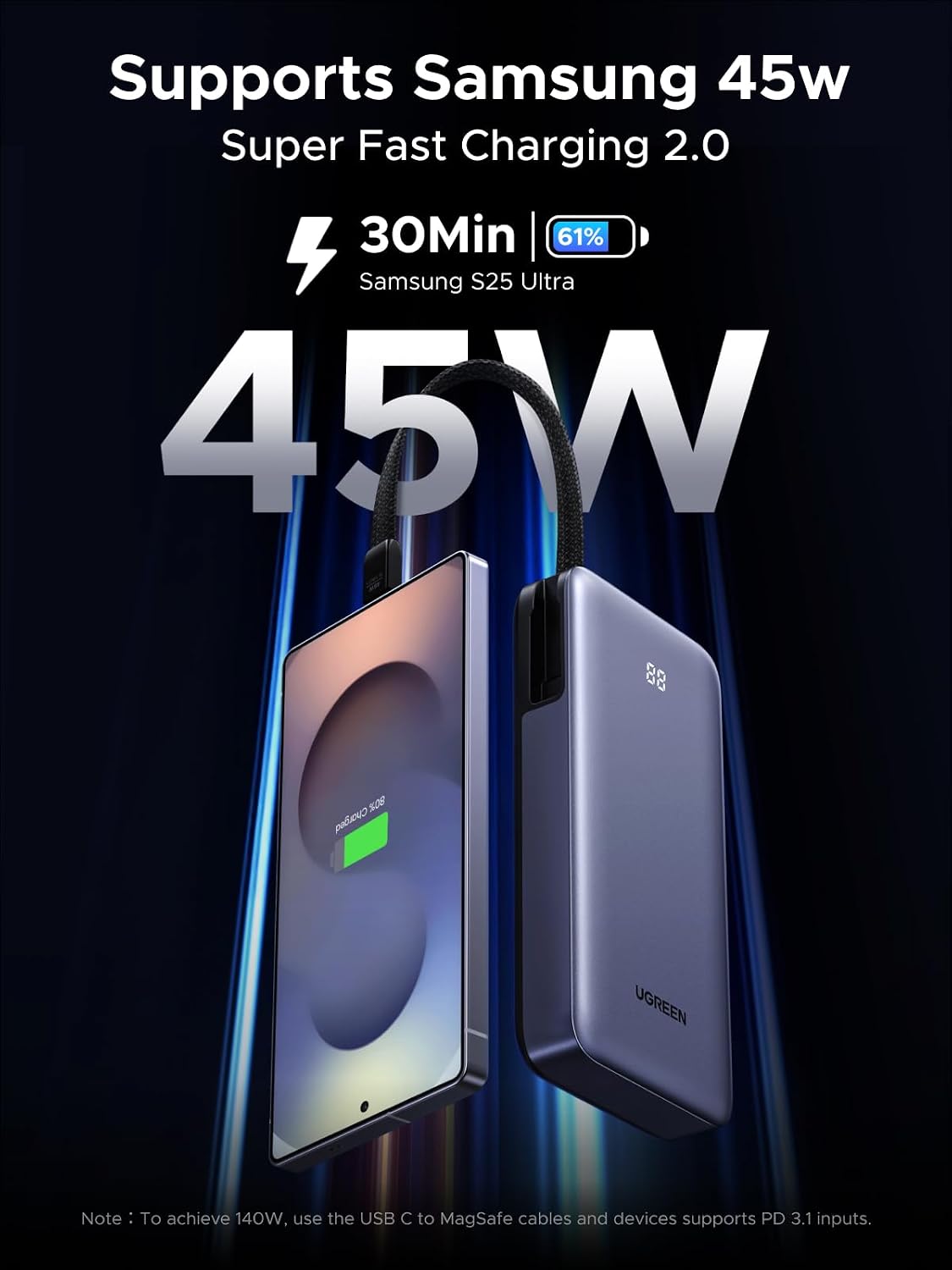 Power-Bank-UGREEN-Nexode-20-000-mAh-45-W-con-Cable-Integrado-2
