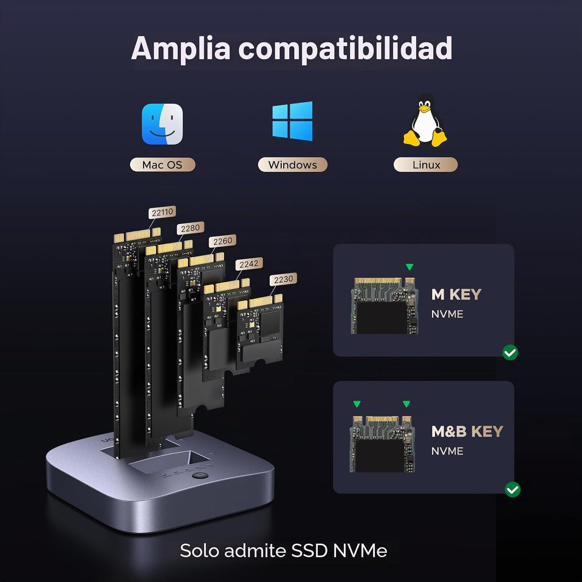 Clonador-UGREEN-de-20-Gbps-Carcasa-Duplicadora-M-2-NVMe-de-Doble-Bahía-para-Mac-mini-6